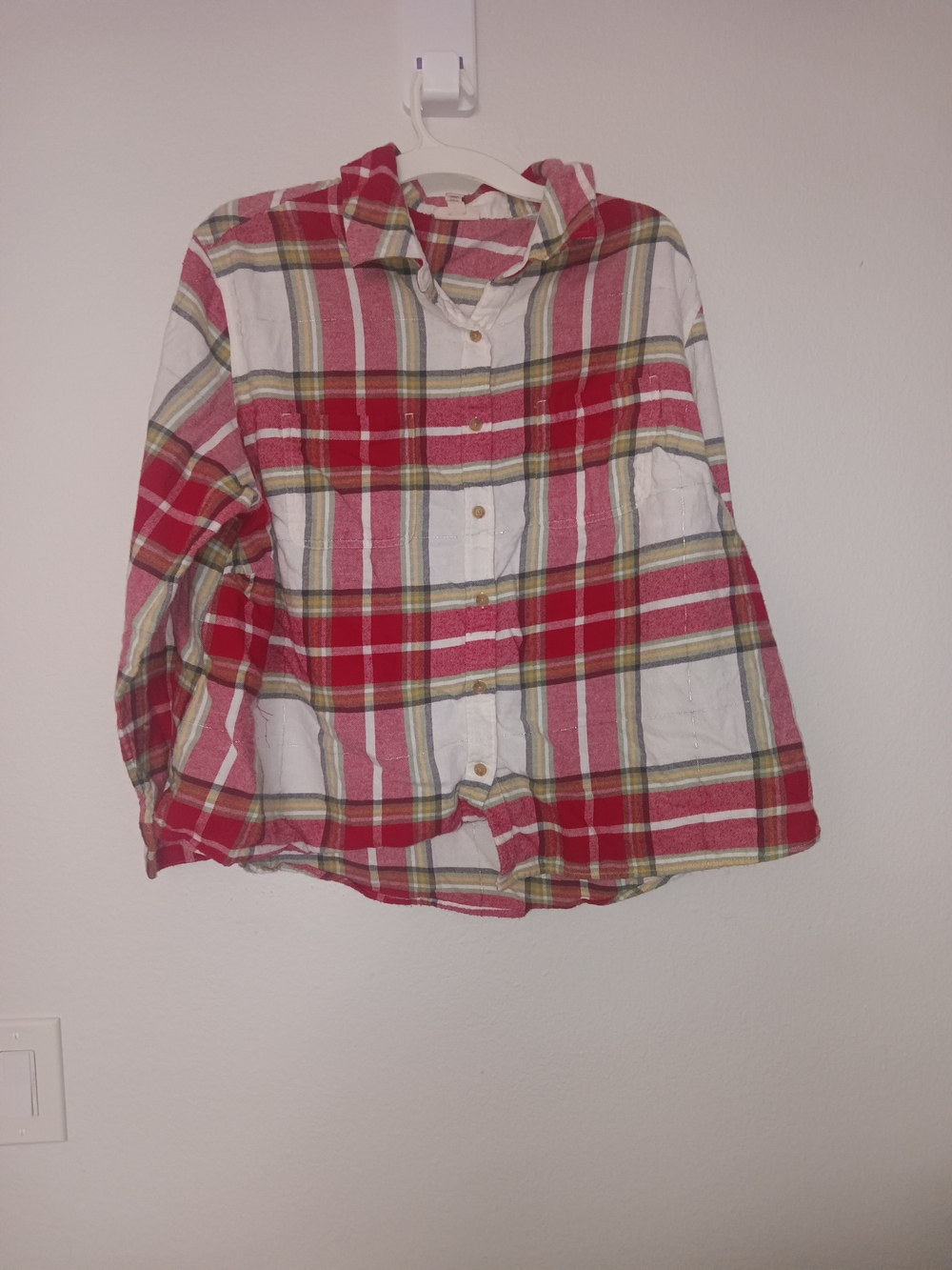 a.n.a Red and White Plaid Button-Down Shirt